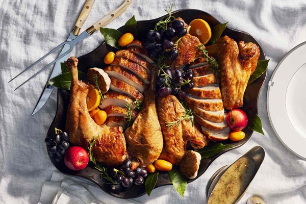 Sesame-ginger spatchcocked turkey
