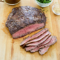 Sesame-hoisin-glazed flank steak