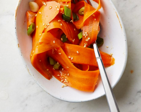 Sesame-honey carrot ribbon salad