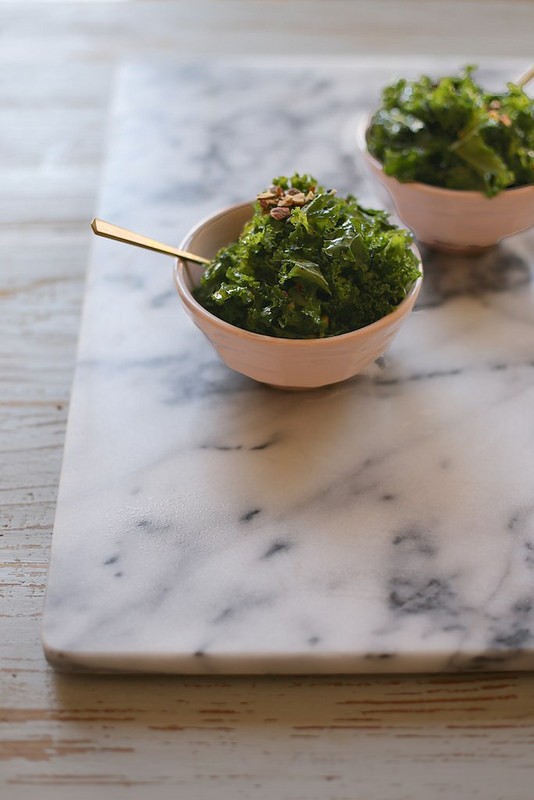 Sesame kale salad with roasted almonds