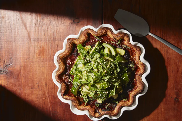 Sesame lamb pie