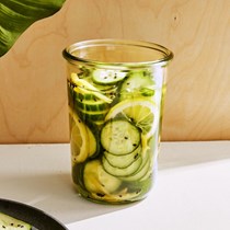 Sesame-lemon pickled cucumbers