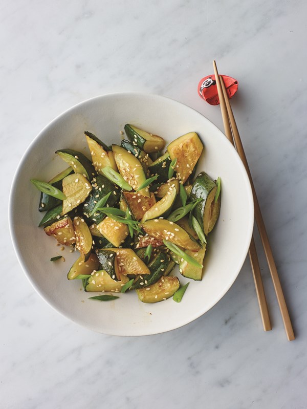 Sesamemarinated zucchini recipe Eat Your Books