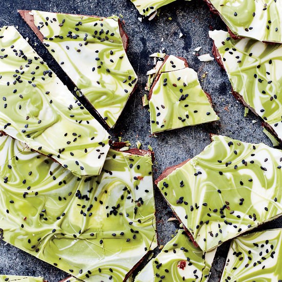 Sesame-matcha bark