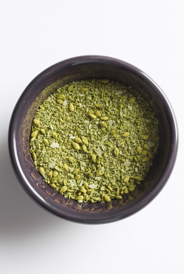 Sesame-matcha salt
