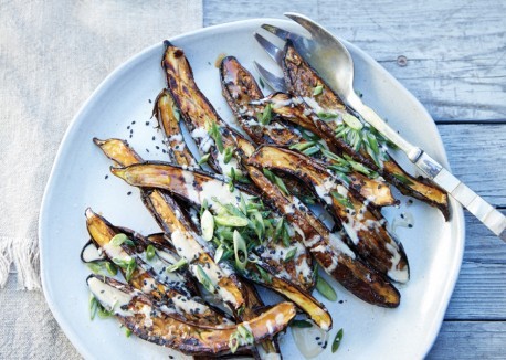 Sesame miso-glazed eggplant