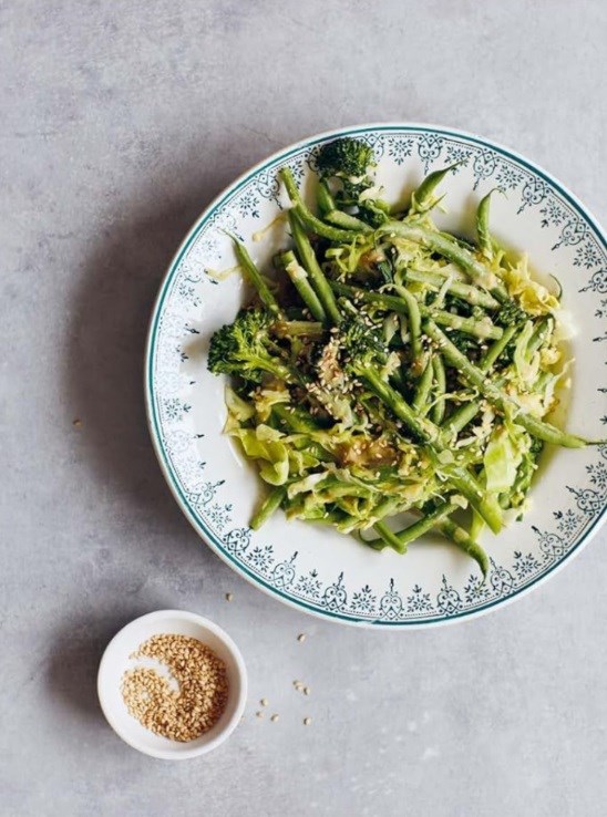 Sesame miso greens