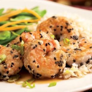Sesame-orange shrimp