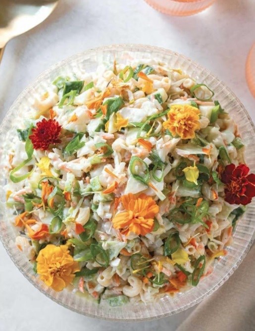 Sesame pasta slaw