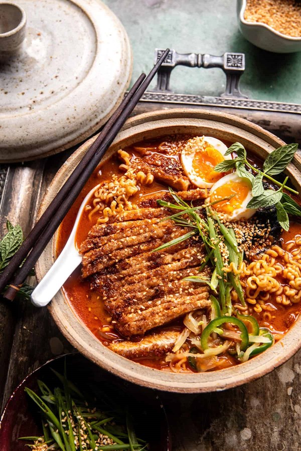 Sesame peanut chicken katsu ramen