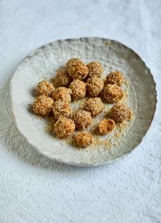 Sesame, peanut, ginger and honey ladoo
