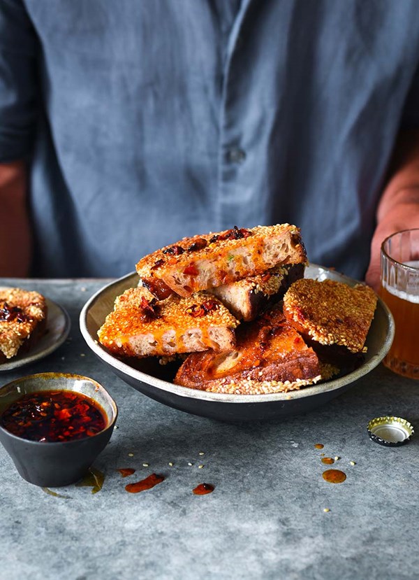 Sesame prawn toast
