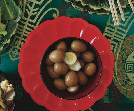 Sesame quail eggs