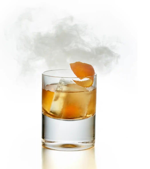 Sesame-smoked old fashioned