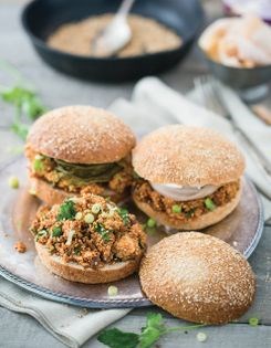 Sesame-Sriracha tofu sandwiches