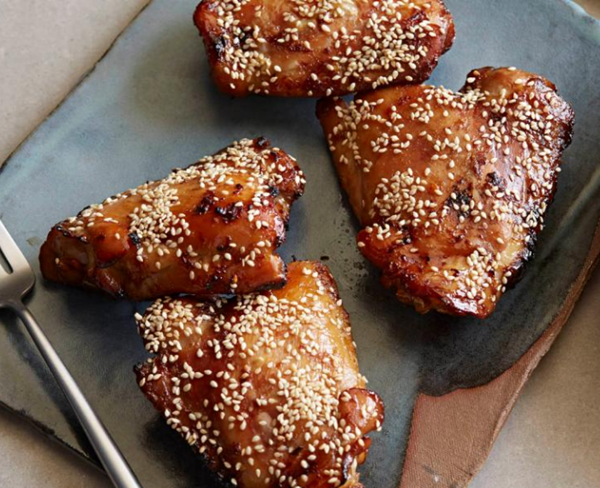 Sesame-teriyaki chicken thighs