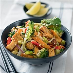 Sesame tofu with pak choi