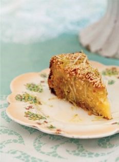 Sesame yoghurt cardamom cake