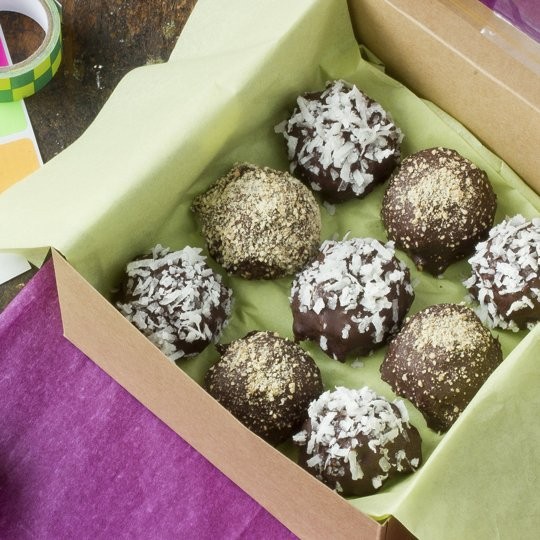 "Seven layer" chocolate truffles