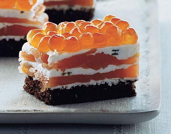 Seven-layer salmon bites