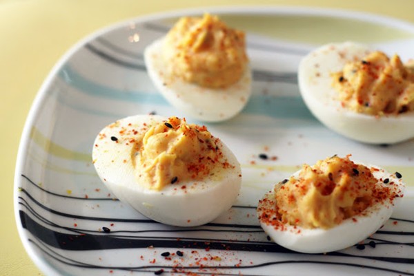 Seven spice deviled eggs