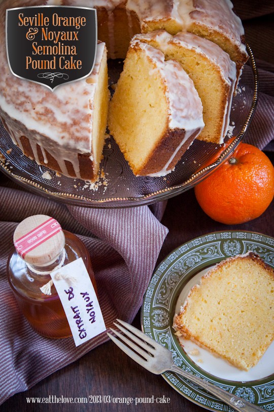 Seville orange & noyaux semolina pound cake