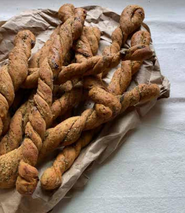 Sfilatini with olives and sun-dried tomatoes