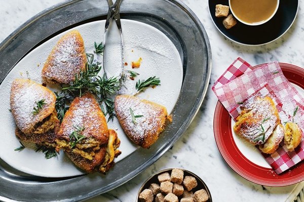 Sfogliatelle with apricot & rosemary filling