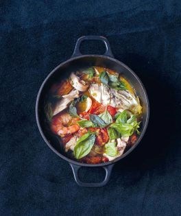 Shadefish, prawns and squid