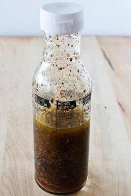 Shake-in-a-jar Mediterranean salad dressing with red wine vinegar, lemon, and sumac
