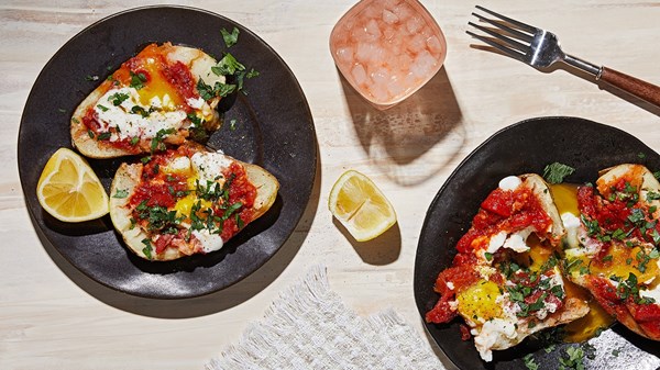 Shakshuka-stuffed spuds