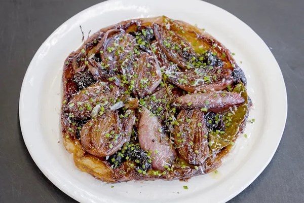 Shallot & cherry tarte Tatin