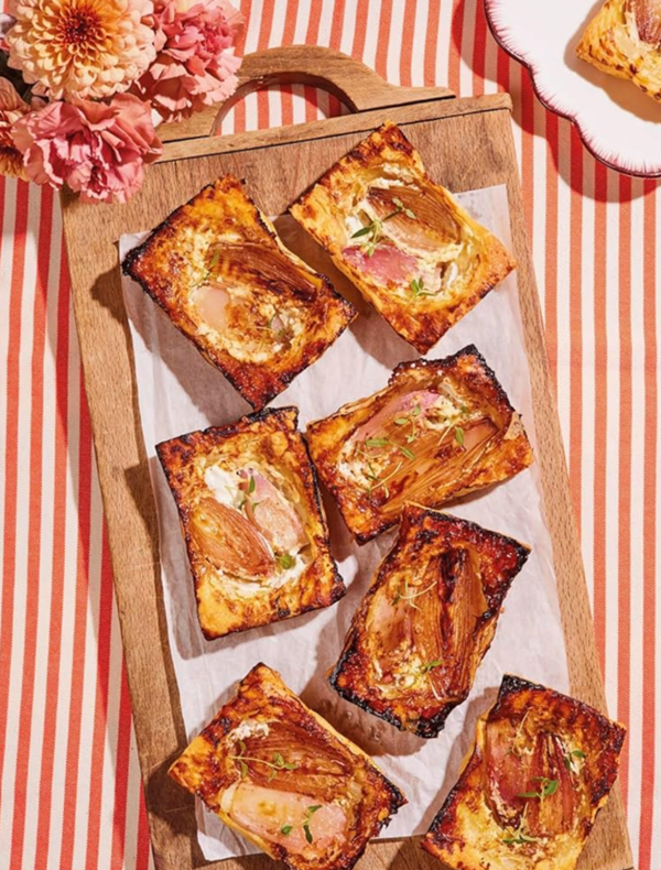 Shallot & cream cheese tarts