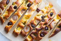 Shallot, olive, and rosemary bread