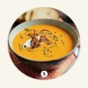 Shallot, red pepper and pumpkin soup