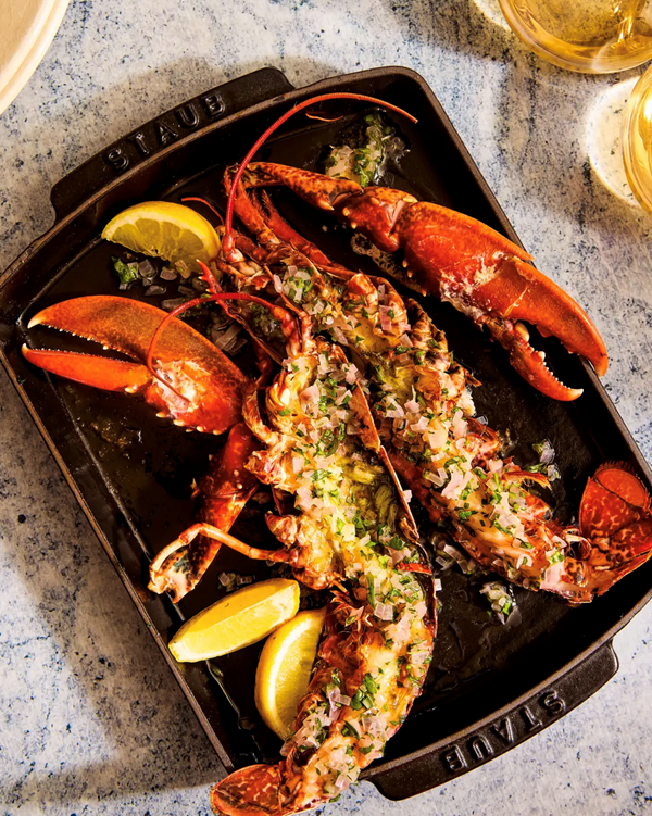 Shallot-roasted lobster