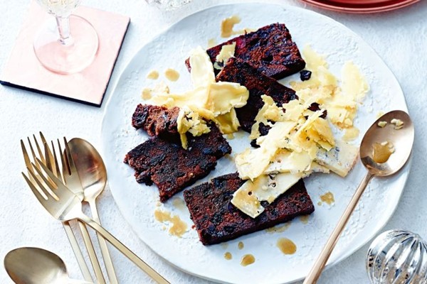 Shameful brandy-butter fried Christmas pudding with cheese