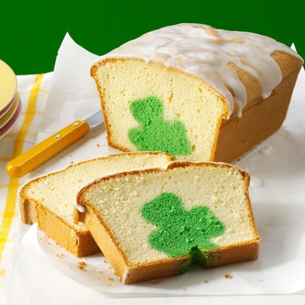 Shamrock cutout pound cake