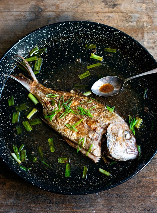 Shanghai-style braised whole snapper
