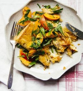 Shattering cheese + apricot salad