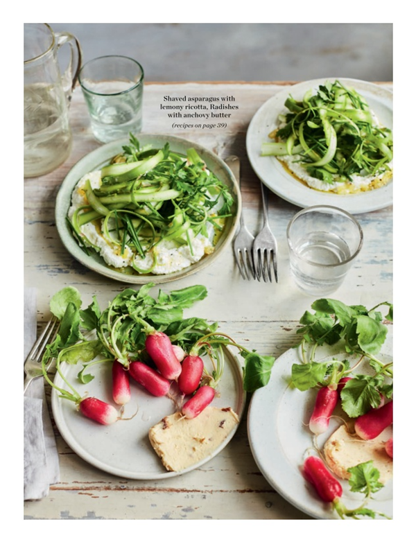 Shaved asparagus with lemony ricotta