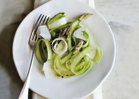 Shaved asparagus with Parmesan vinaigrette