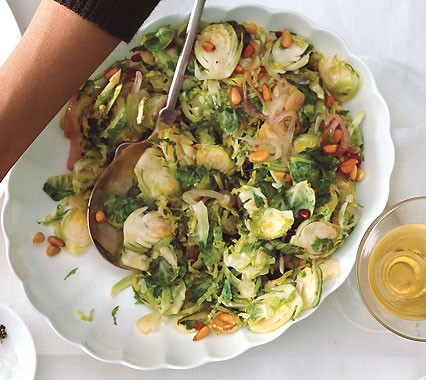 Shaved Brussels sprout and shallot sauté