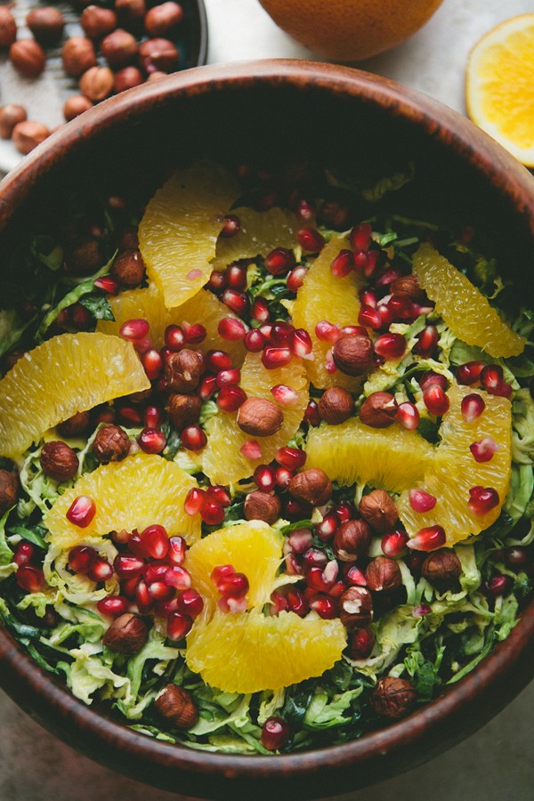 Shaved Brussels sprout Christmas salad
