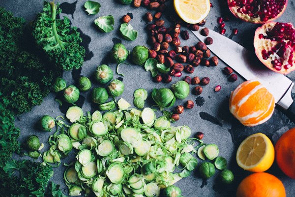 Shaved Brussels sprout Christmas salad