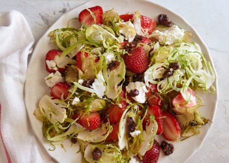 Shaved Brussels sprouts and strawberry salad