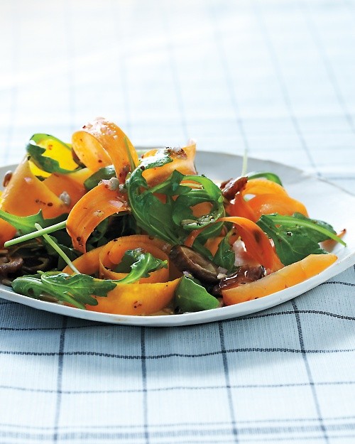 Shaved-butternut-and-carrot salad with dates and sunflower seeds