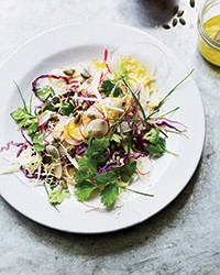 Shaved cabbage salad with paprika vinaigrette