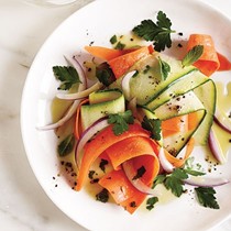 Shaved carrot and zucchini salad
