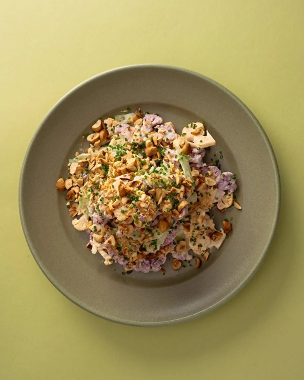 Shaved cauliflower and celery slaw